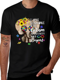 Autism Awareness T-Shirt: Elephant & Sunflower Design