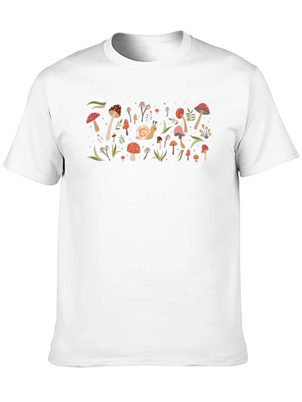 Mushroom & Snail Graphic Tee - Black