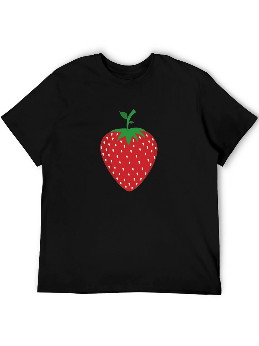 Strawberry Graphic Print Black T-Shirt