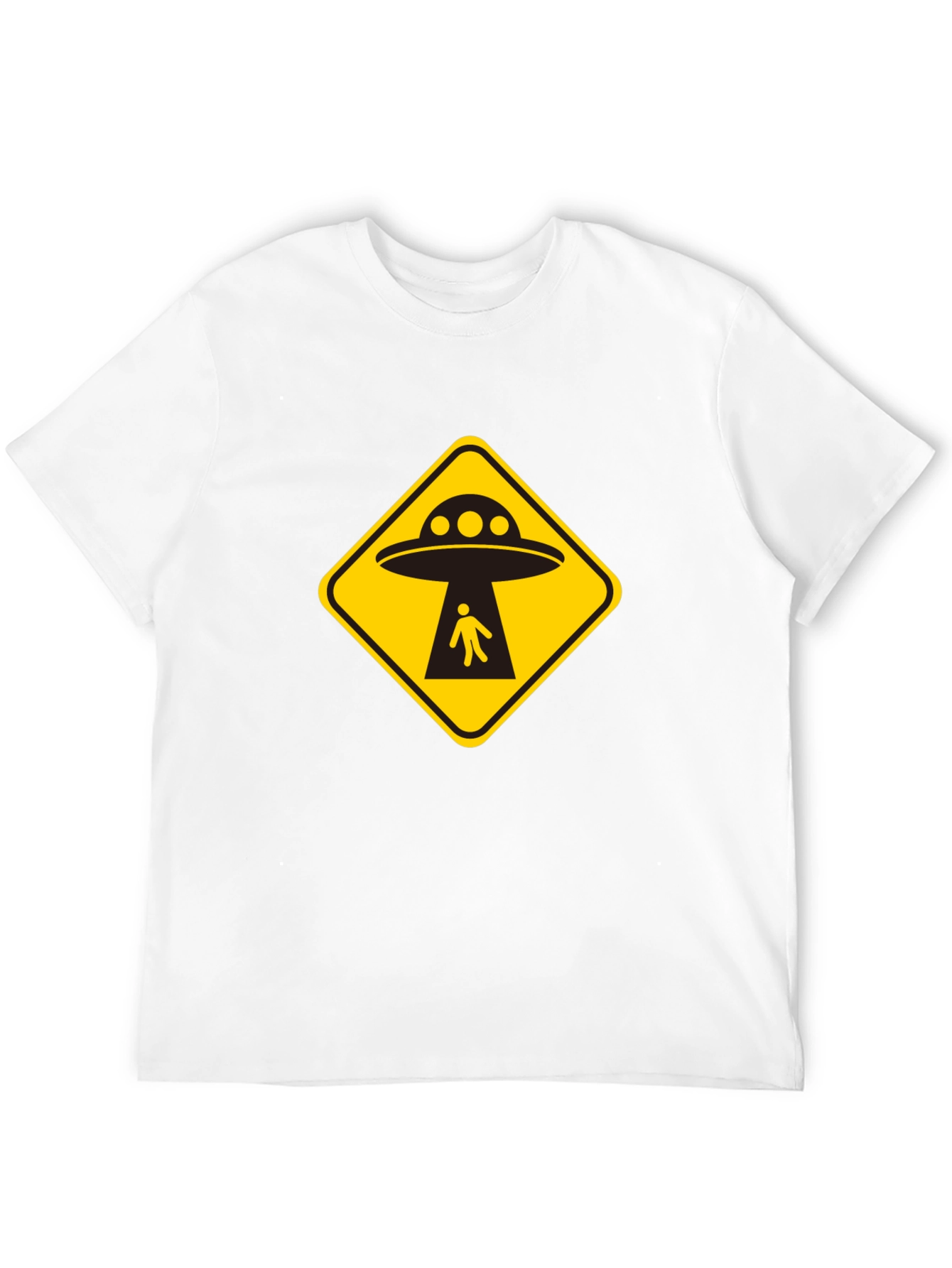 UFO Abduction T-Shirt - Black Cotton Graphic Tee