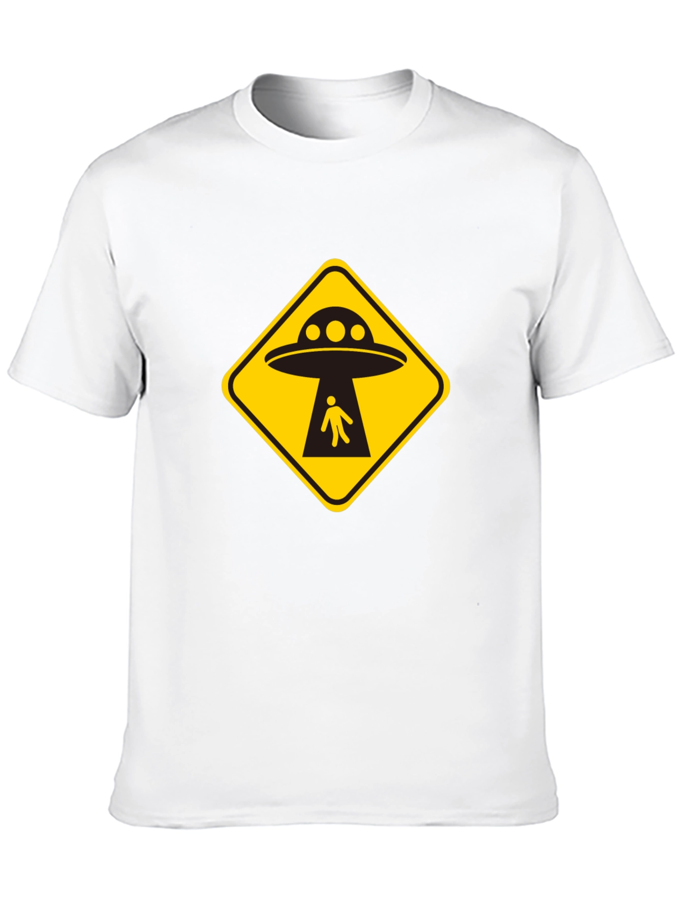 UFO Abduction T-Shirt - Black Cotton Graphic Tee