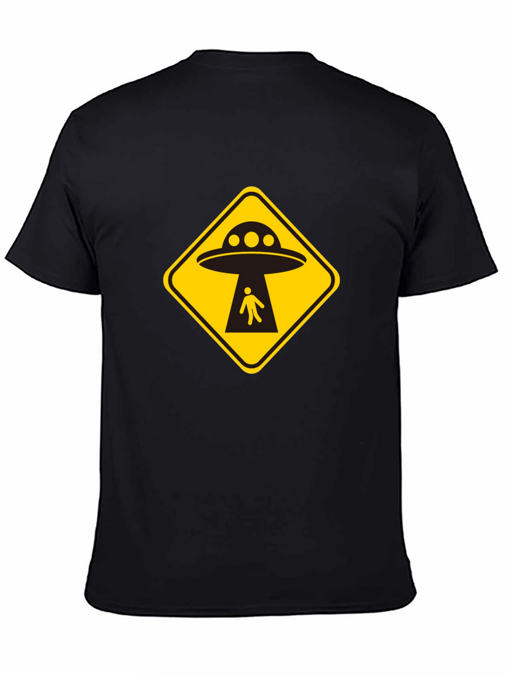 UFO Abduction T-Shirt - Black Cotton Graphic Tee