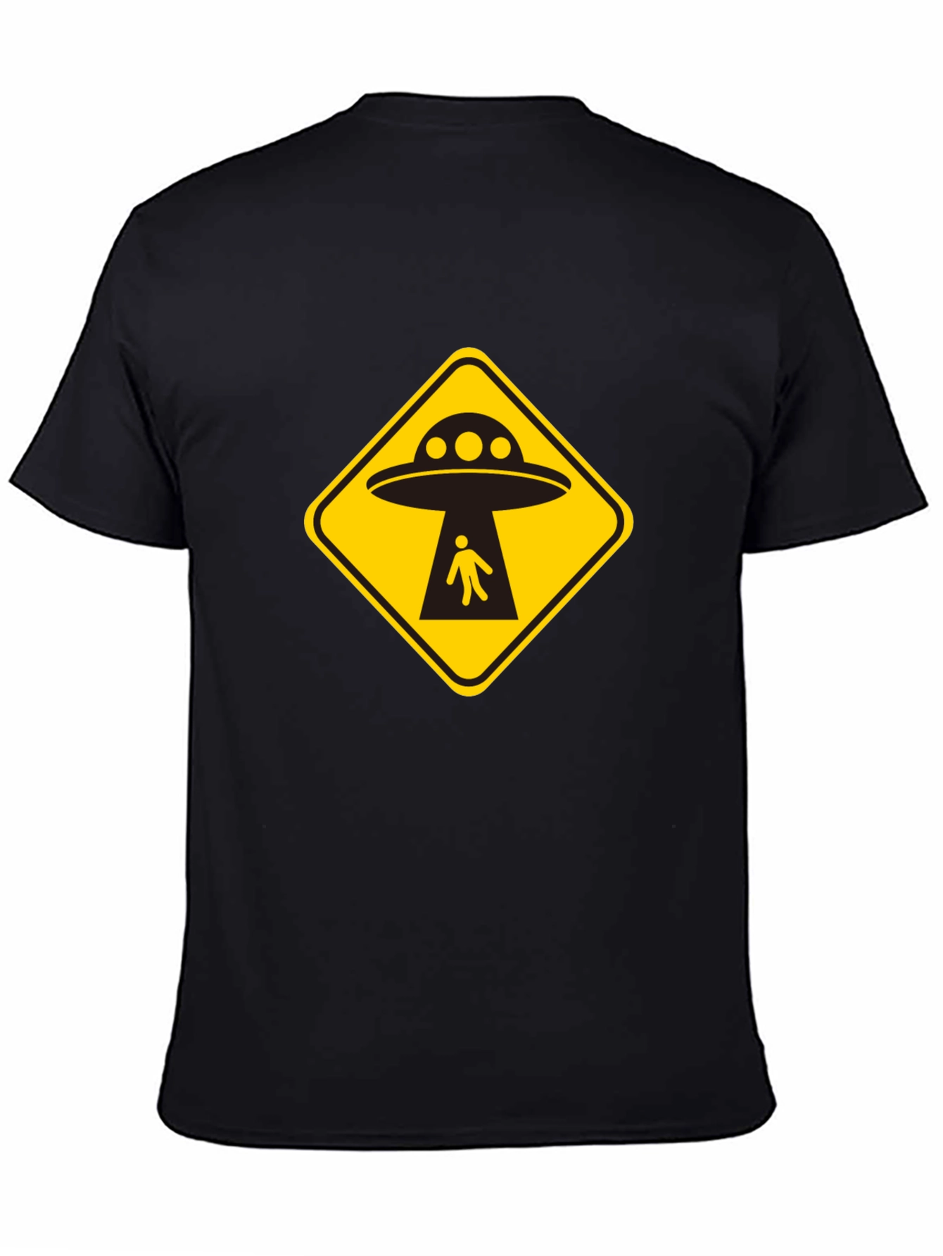 UFO Abduction T-Shirt - Black Cotton Graphic Tee
