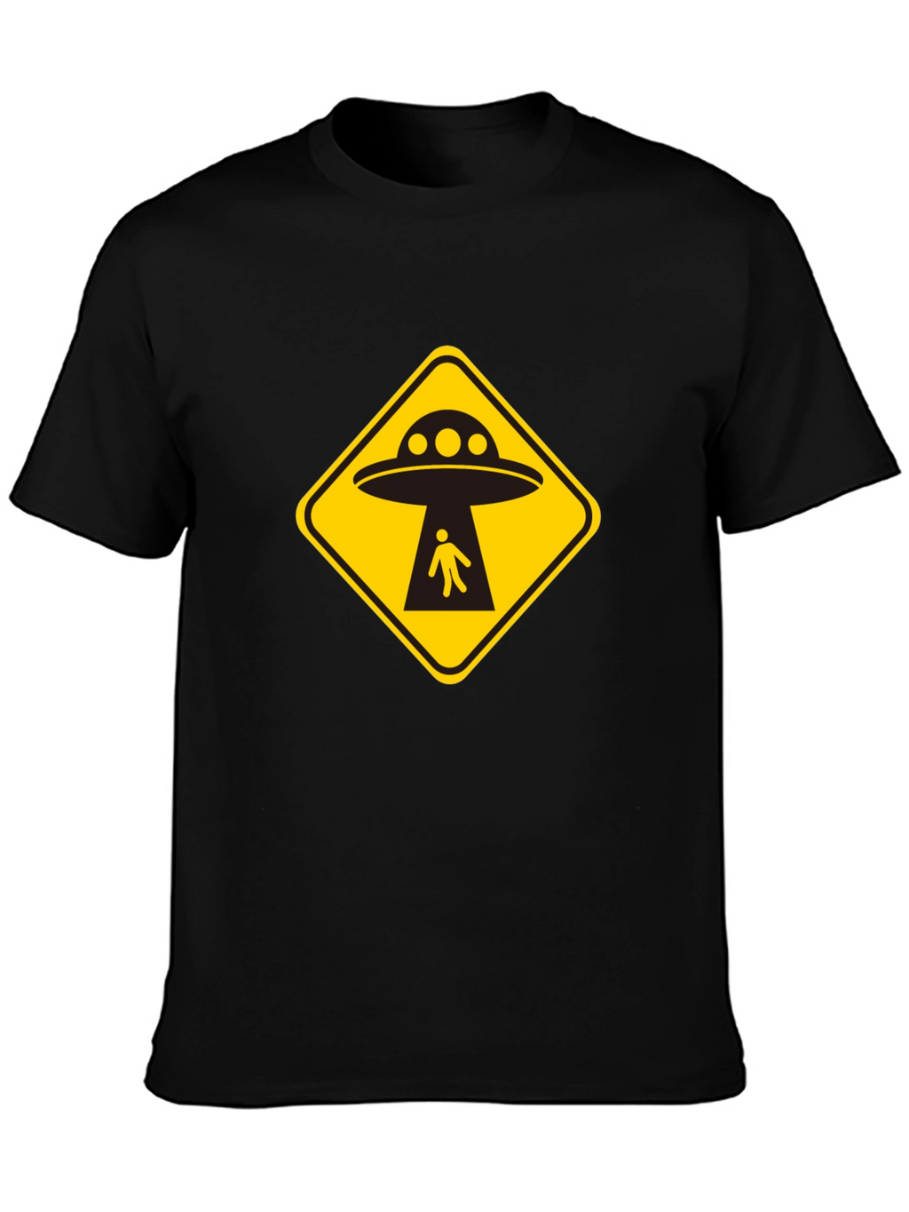 UFO Abduction T-Shirt - Black Cotton Graphic Tee