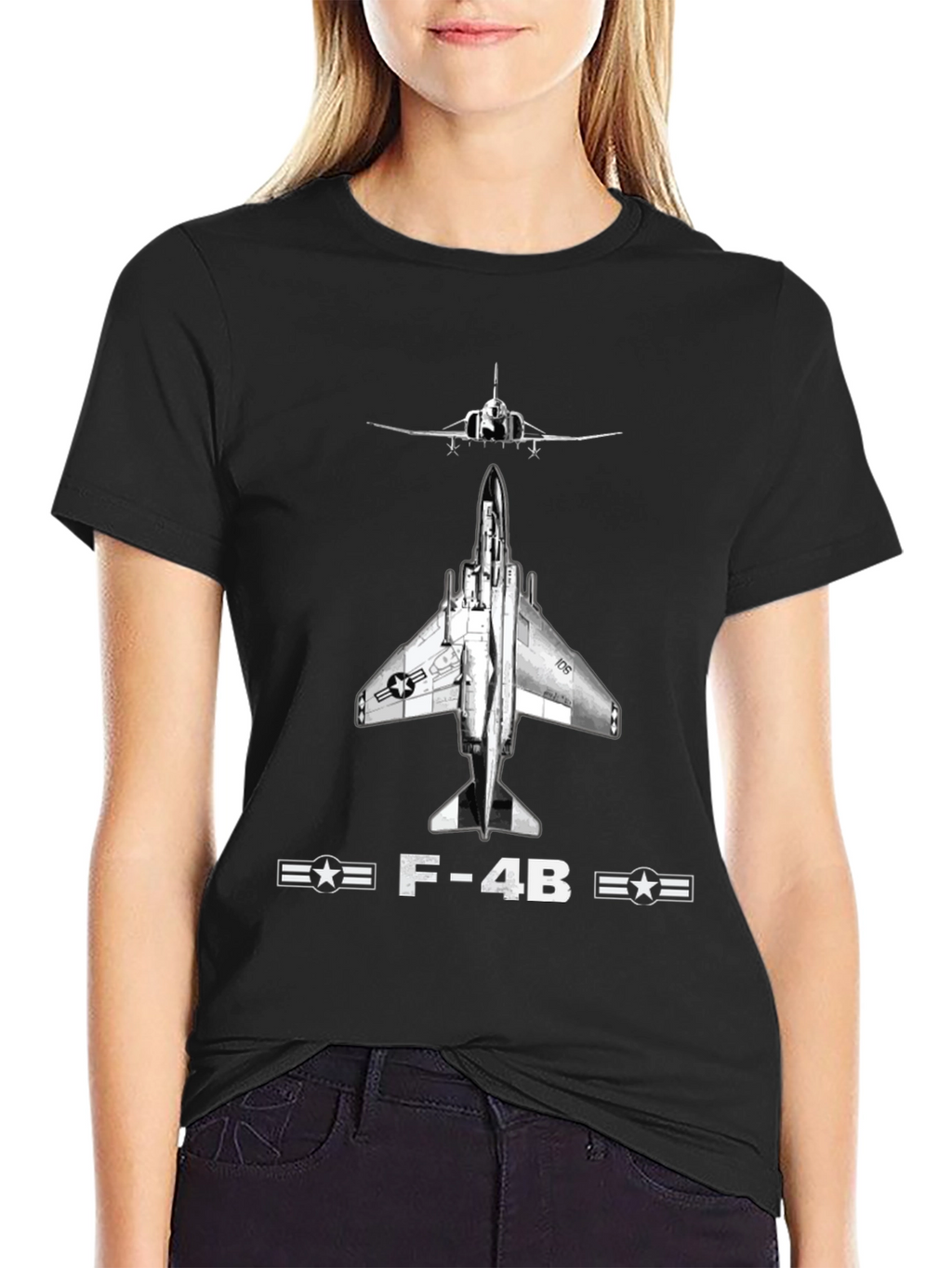 F-4B Phantom II Black T-Shirt - Military Aviation Tee