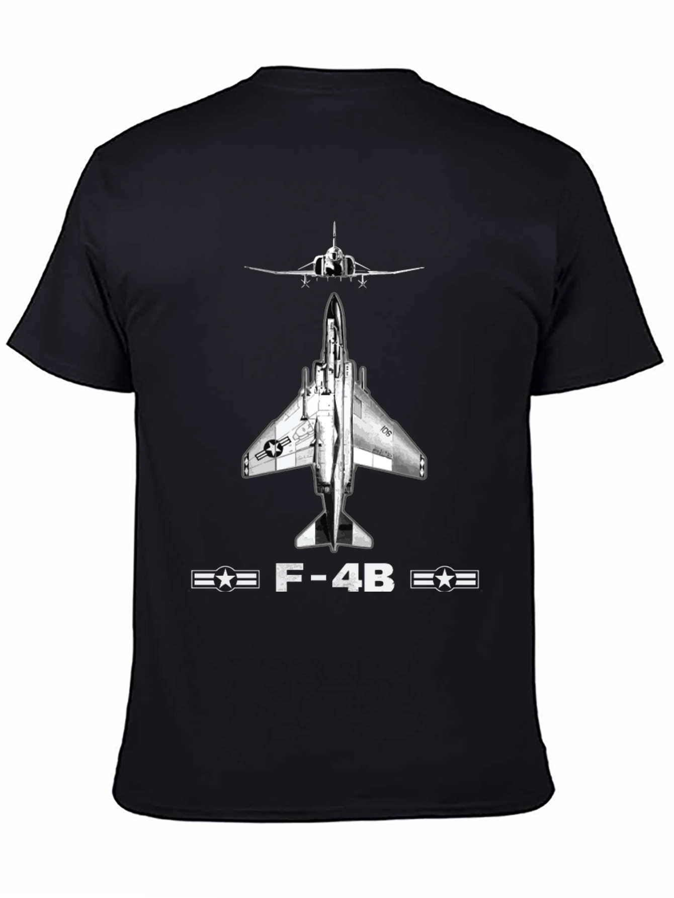 F-4B Phantom II Black T-Shirt - Military Aviation Tee