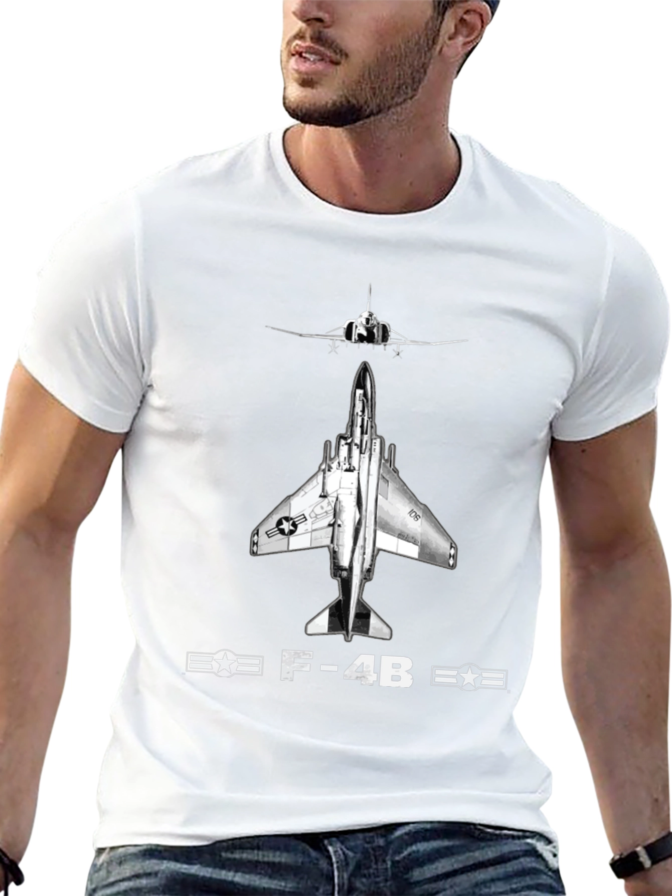 F-4B Phantom II Black T-Shirt - Military Aviation Tee