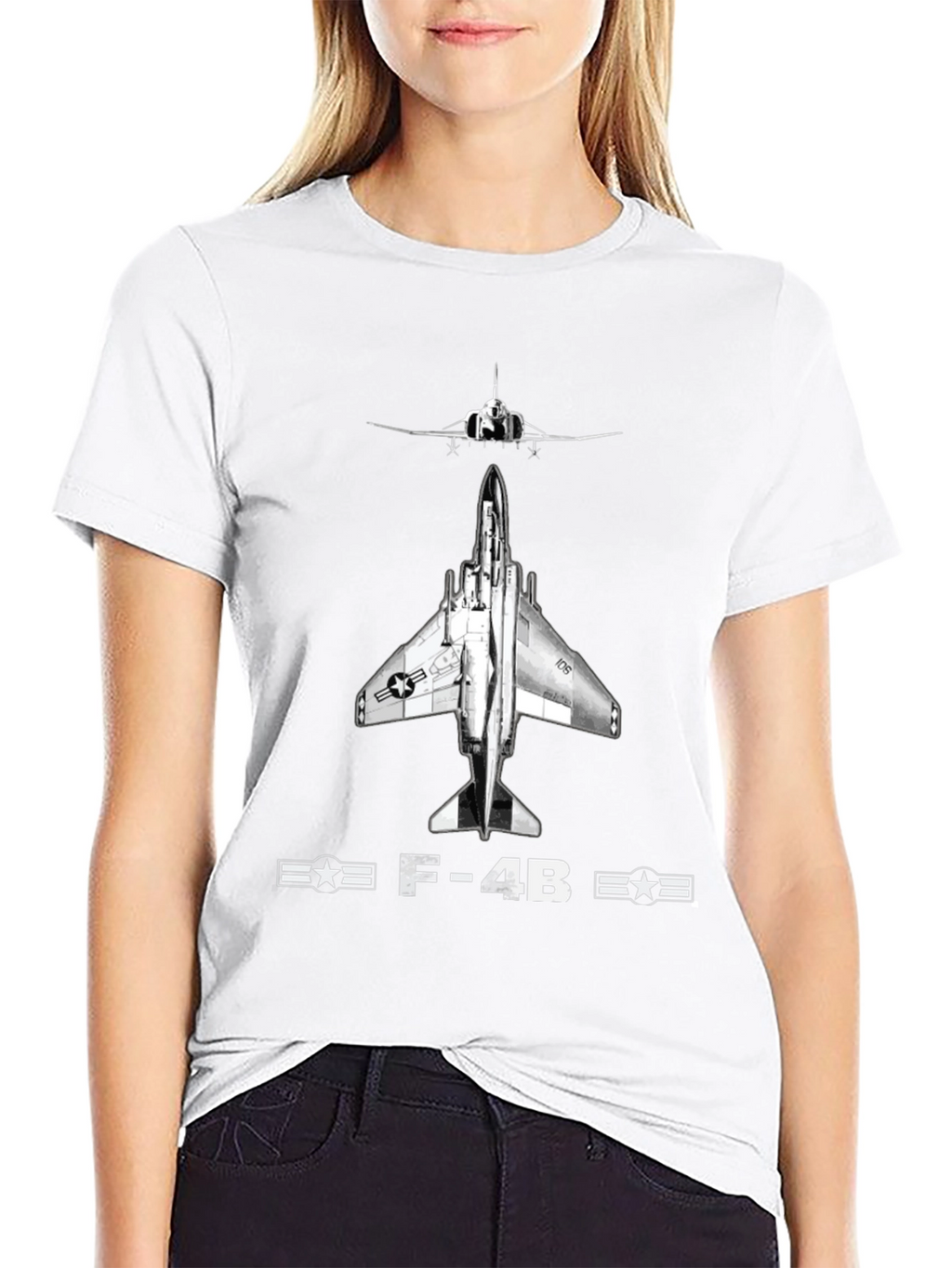 F-4B Phantom II Black T-Shirt - Military Aviation Tee