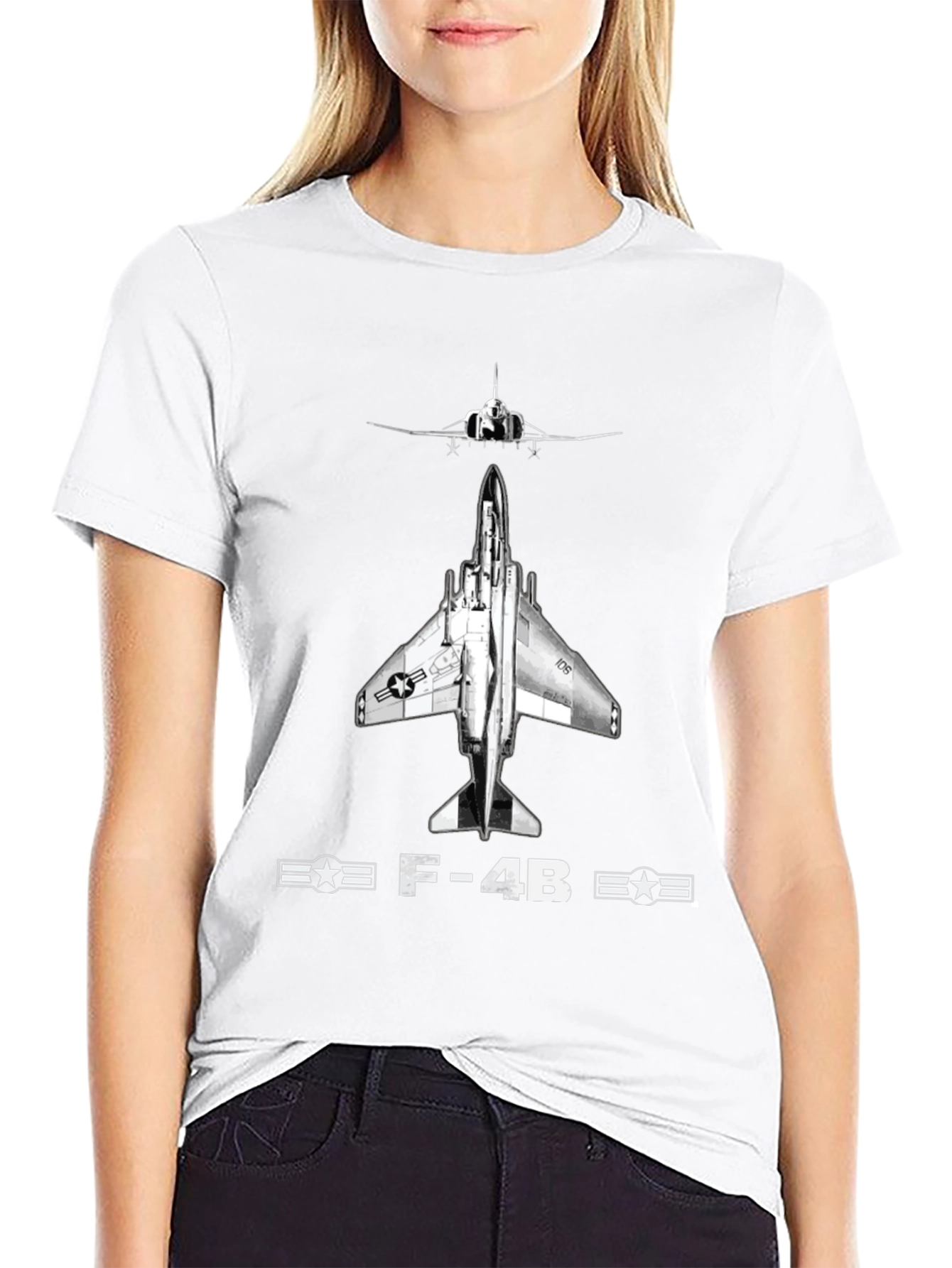 F-4B Phantom II Black T-Shirt - Military Aviation Tee