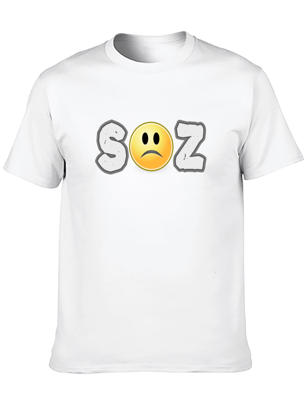 Soz Sad Face Graphic Print Black T-Shirt
