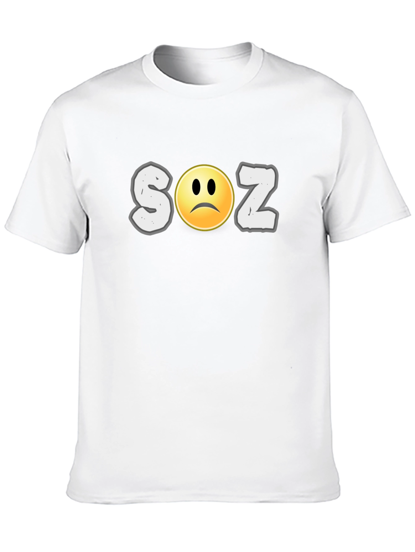 Soz Sad Face Graphic Print Black T-Shirt