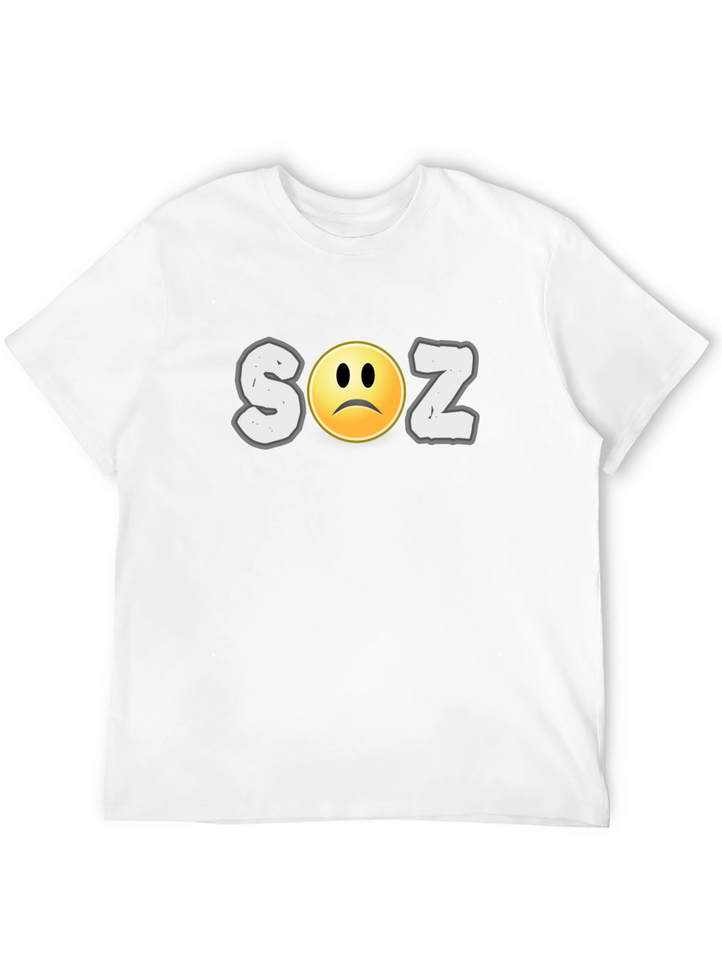 Soz Sad Face Graphic Print Black T-Shirt