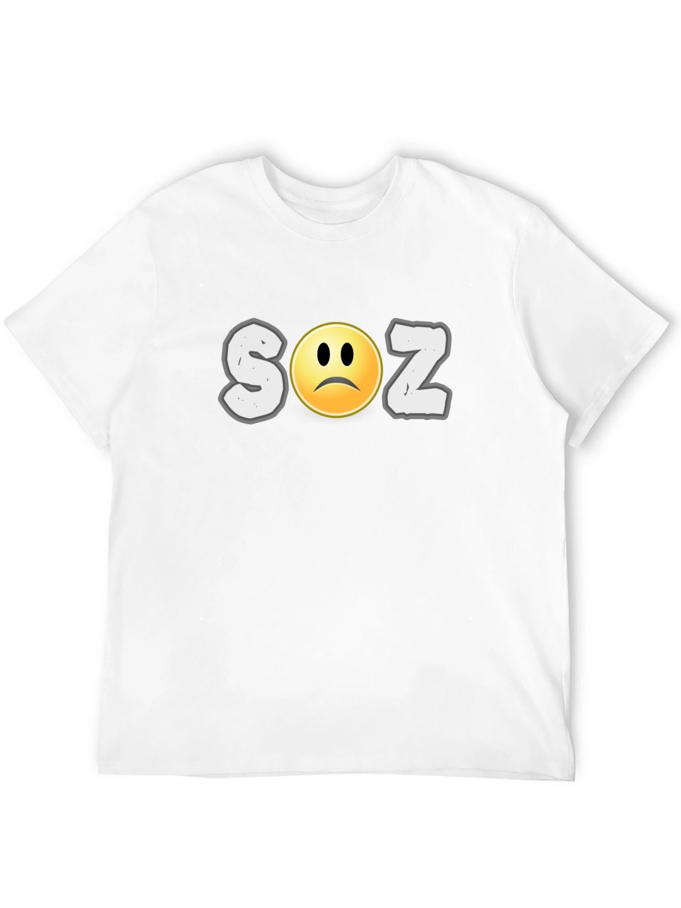 Soz Sad Face Graphic Print Black T-Shirt