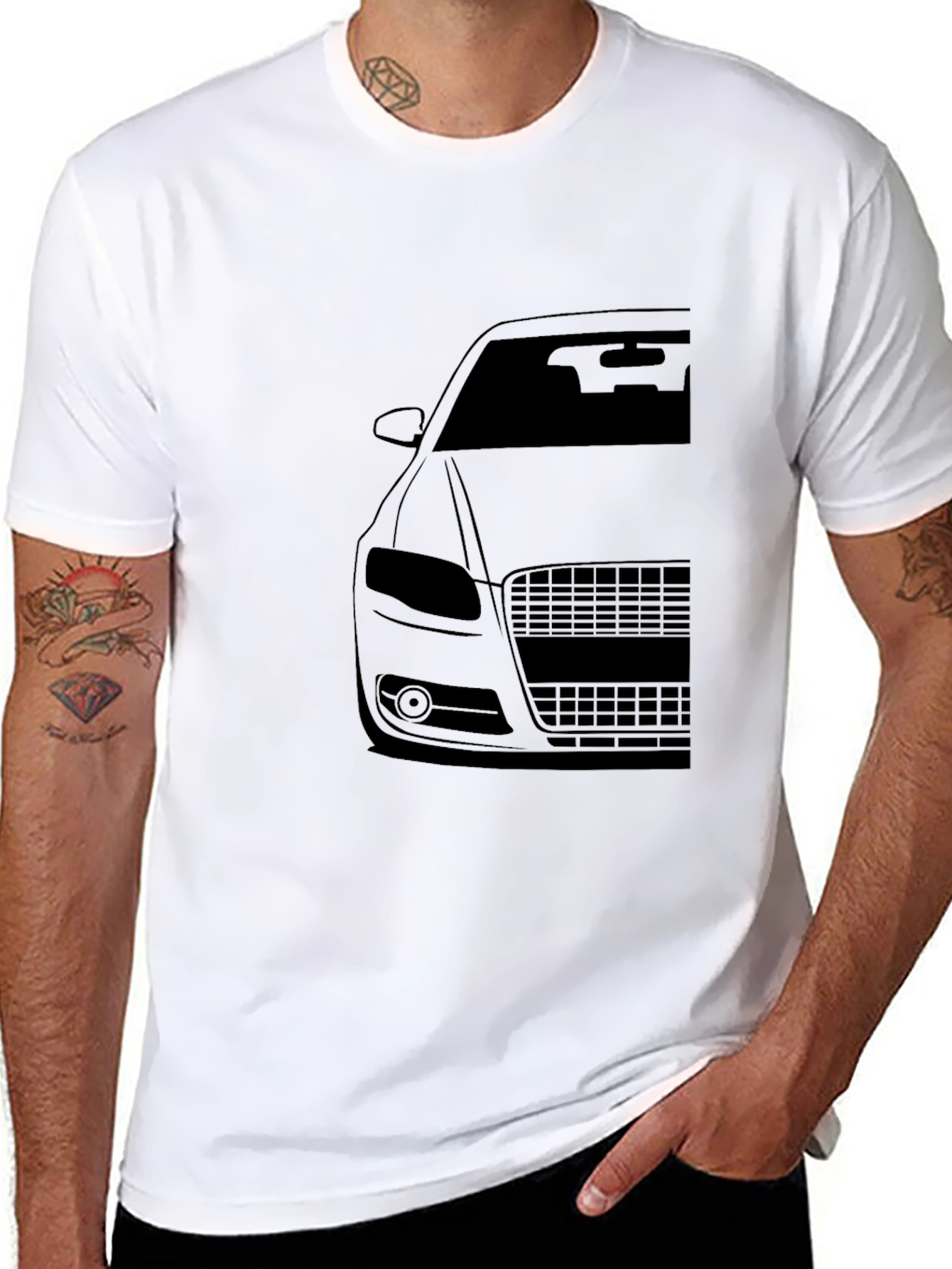 Mens Black Car Graphic T-Shirt