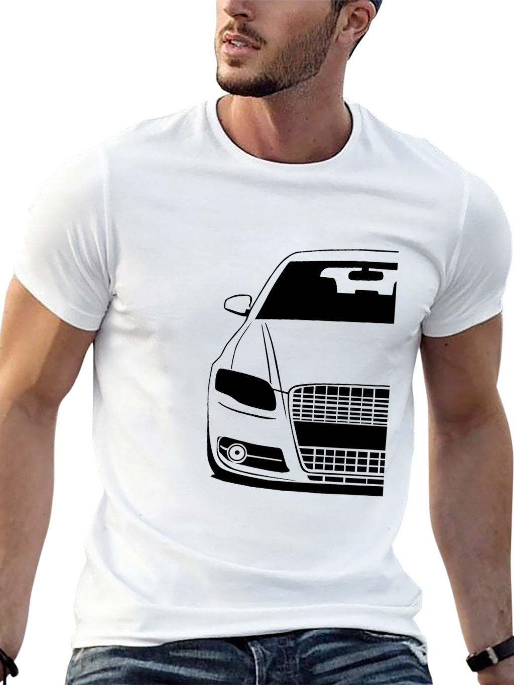 Mens Black Car Graphic T-Shirt