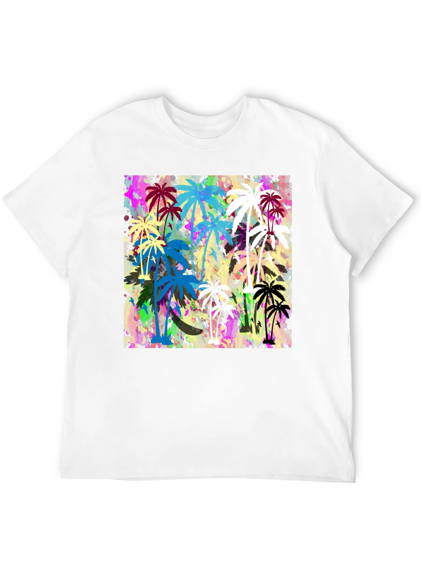 Palm Tree Graphic Print Black T-Shirt