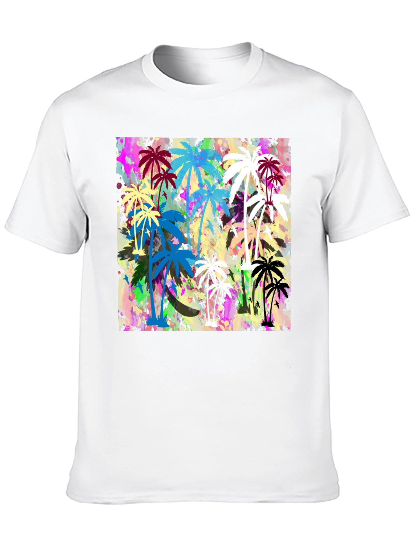 Palm Tree Graphic Print Black T-Shirt