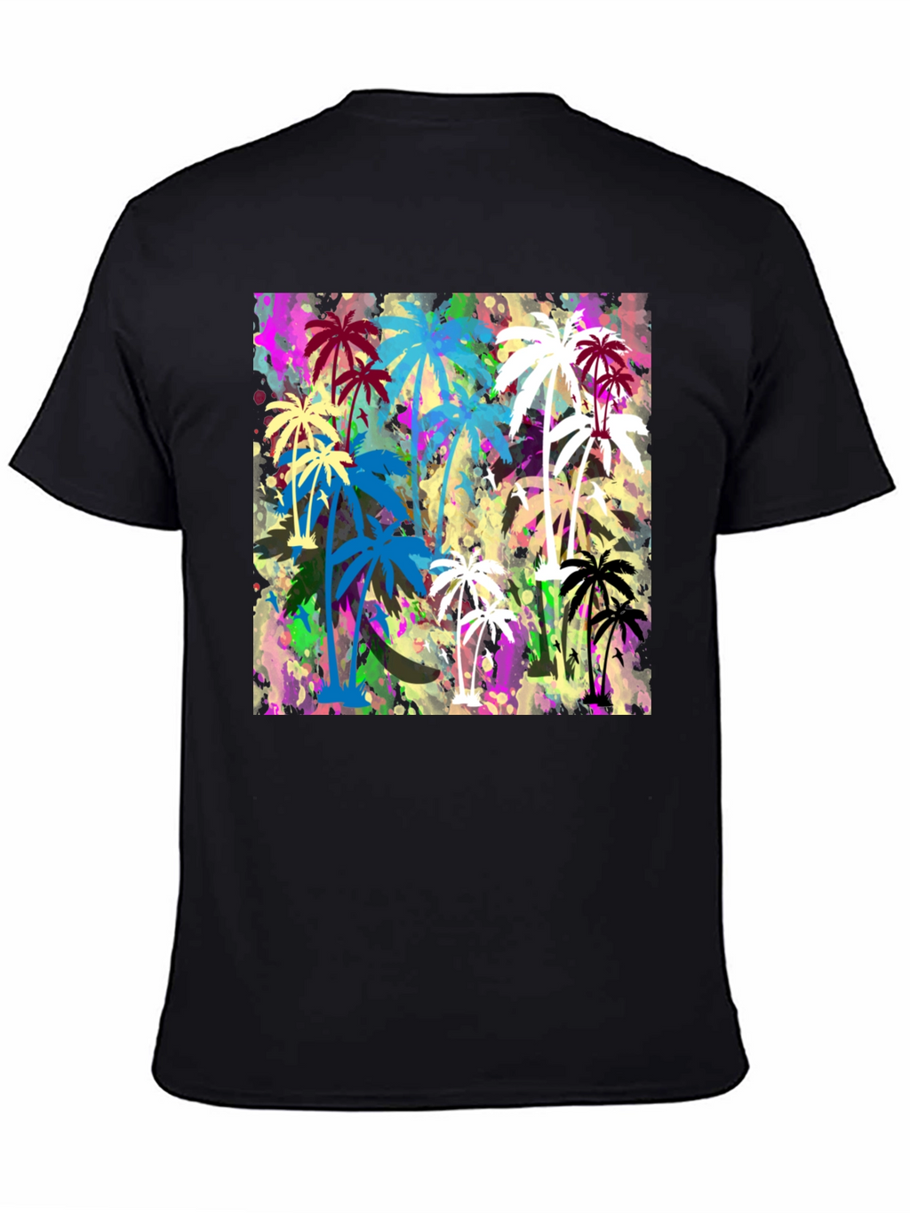 Palm Tree Graphic Print Black T-Shirt