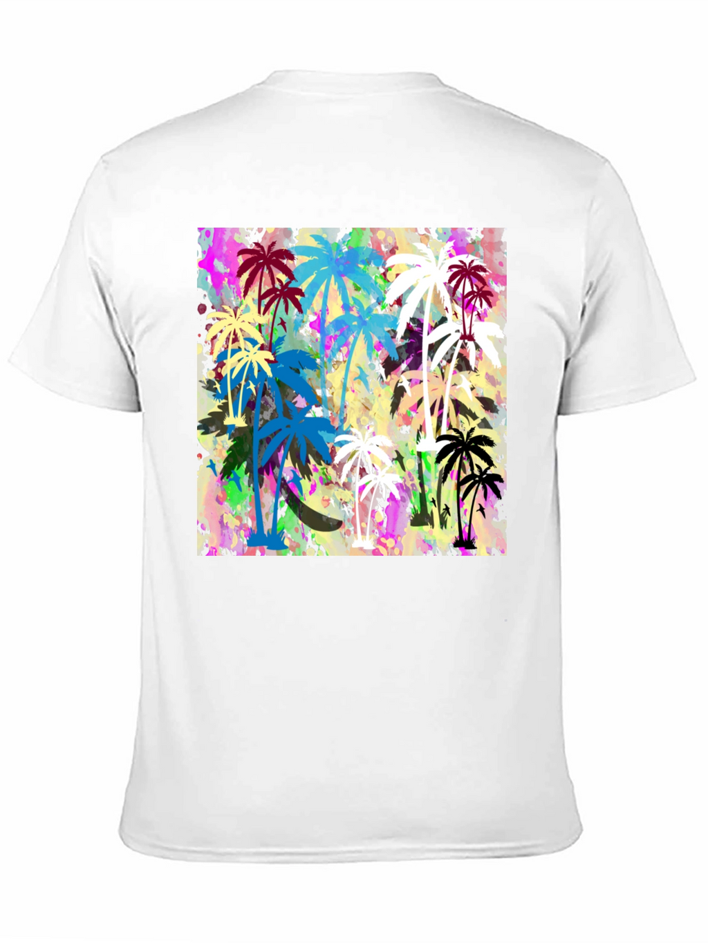 Palm Tree Graphic Print Black T-Shirt