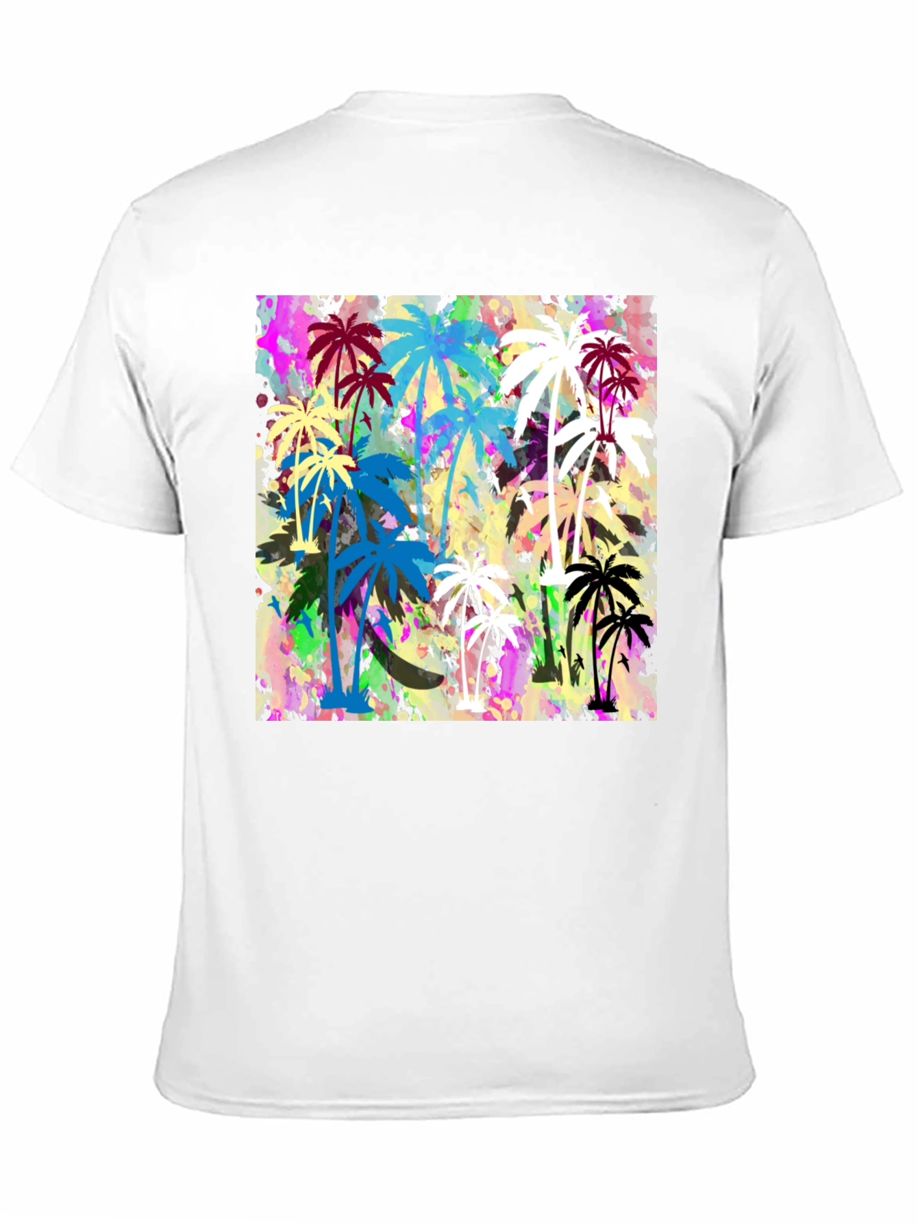 Palm Tree Graphic Print Black T-Shirt