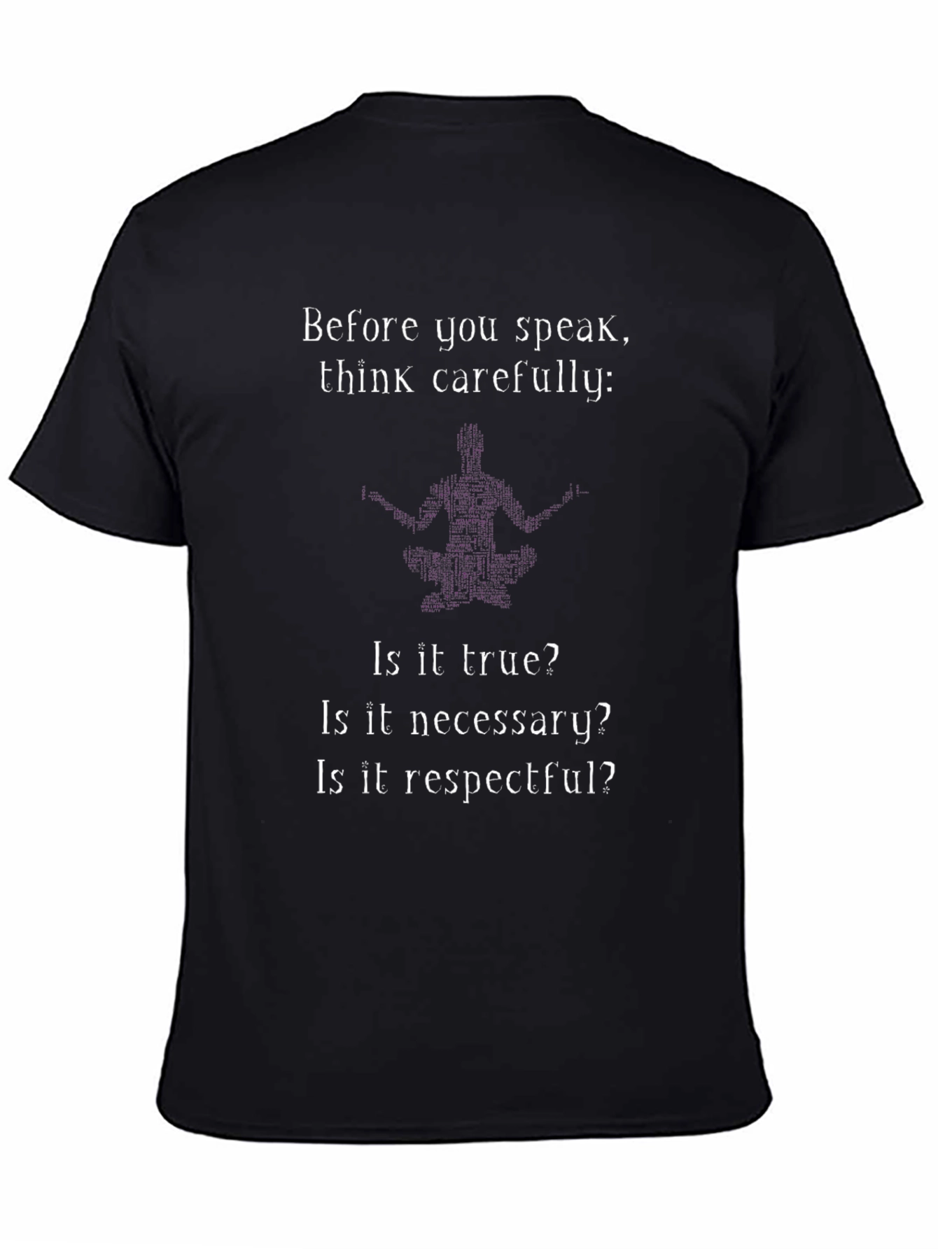 Think Carefully Graphic T-Shirt - Black