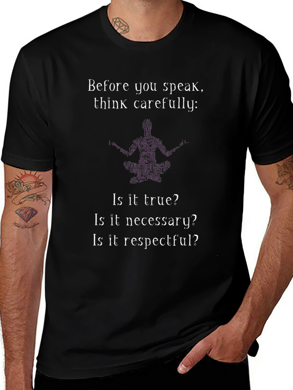 Think Carefully Graphic T-Shirt - Black