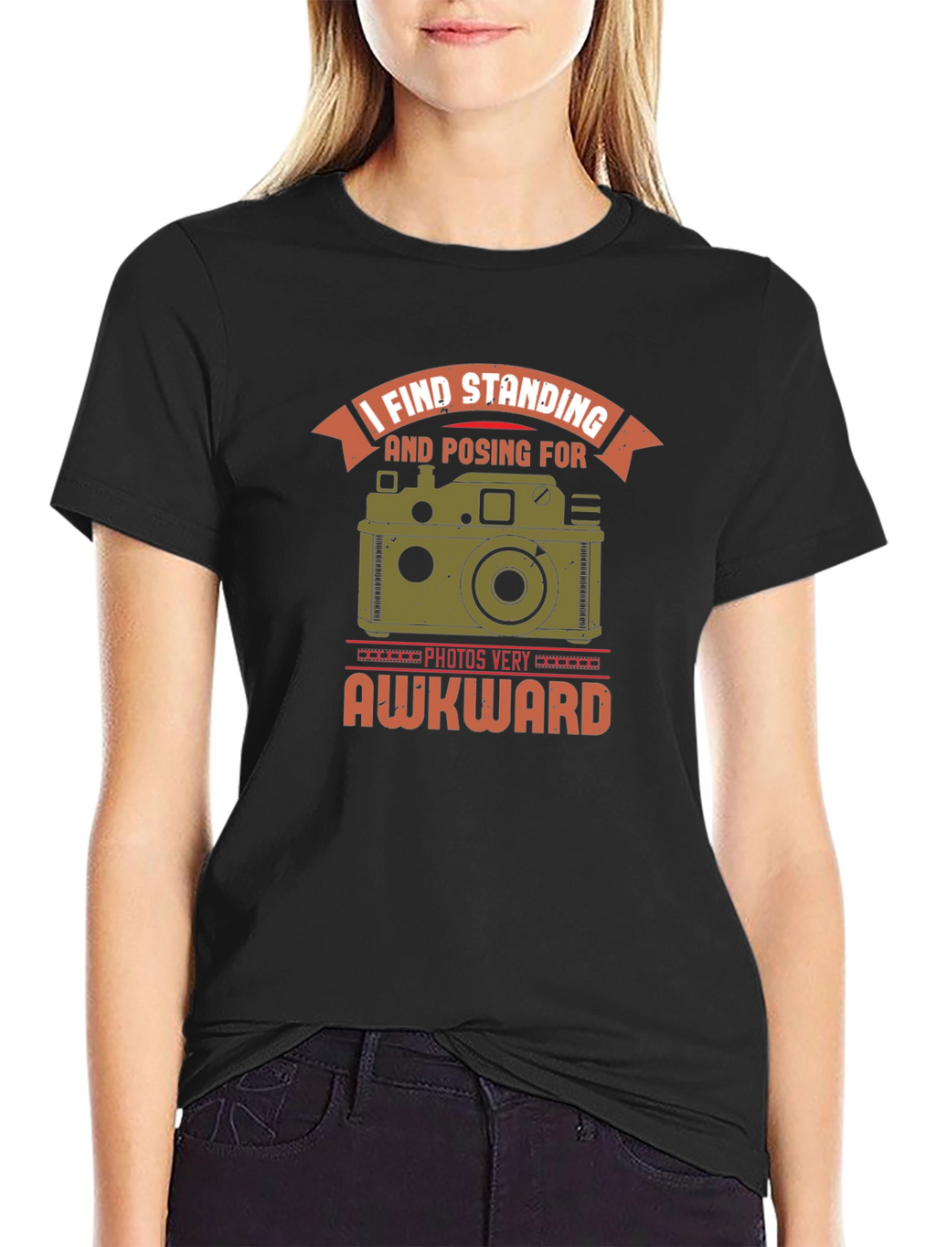 Awkward Photographer Graphic Tee - Black Cotton