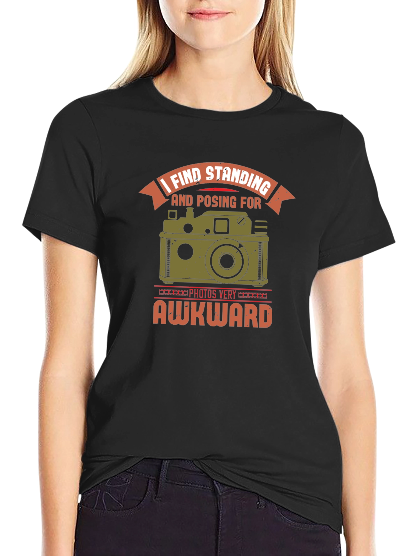 Awkward Photographer Graphic Tee - Black Cotton
