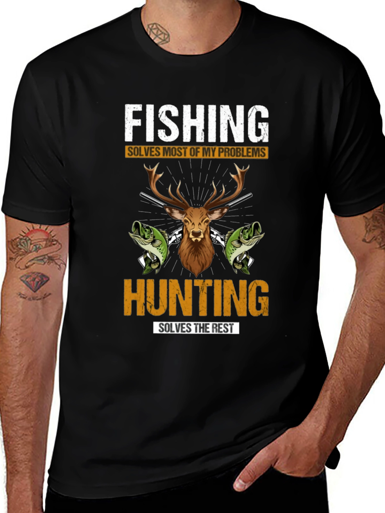 Fishing & Hunting Graphic Tee - Solve Your Problems!