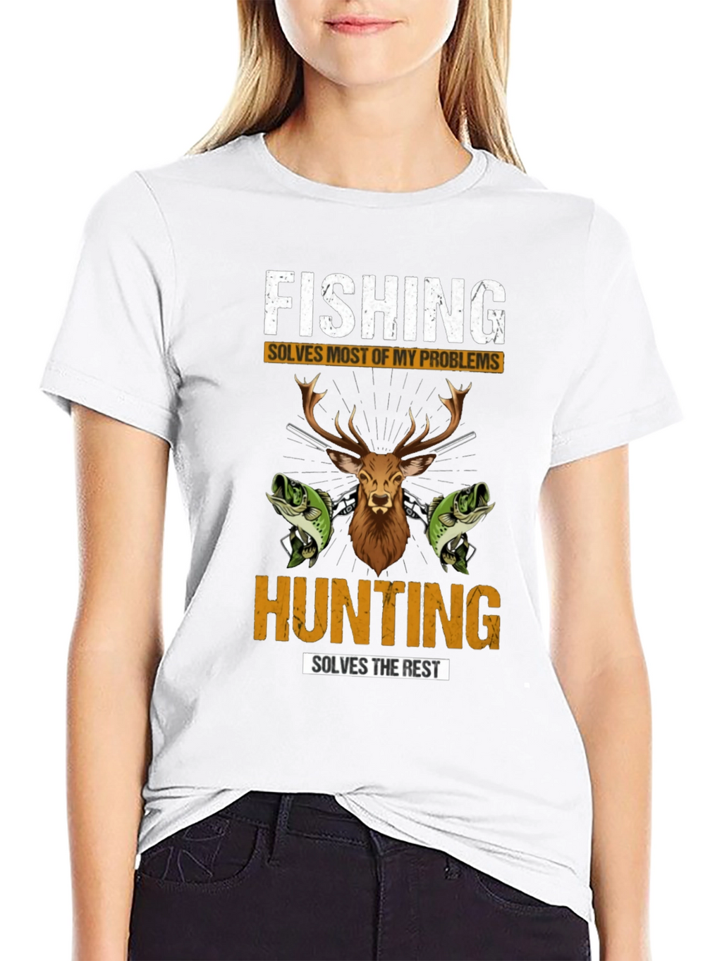 Fishing & Hunting Graphic Tee - Solve Your Problems!