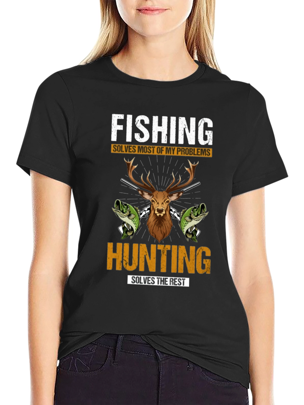 Fishing & Hunting Graphic Tee - Solve Your Problems!