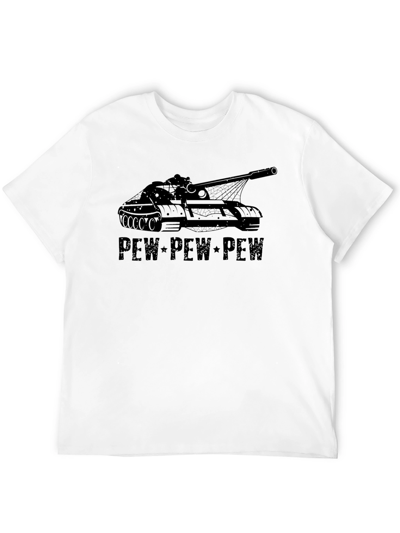 Tank Pew Pew Graphic Tee - Black