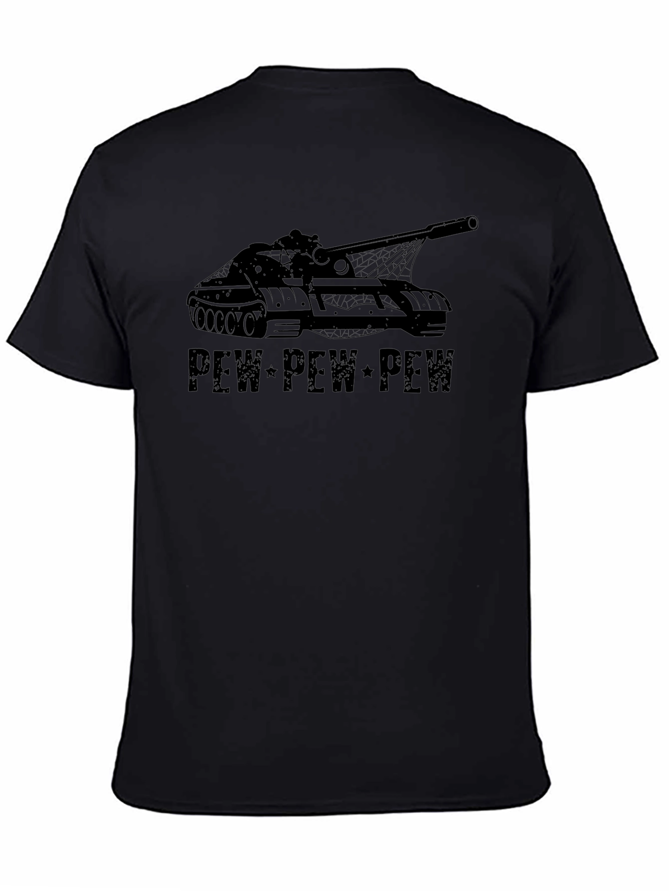 Tank Pew Pew Graphic Tee - Black