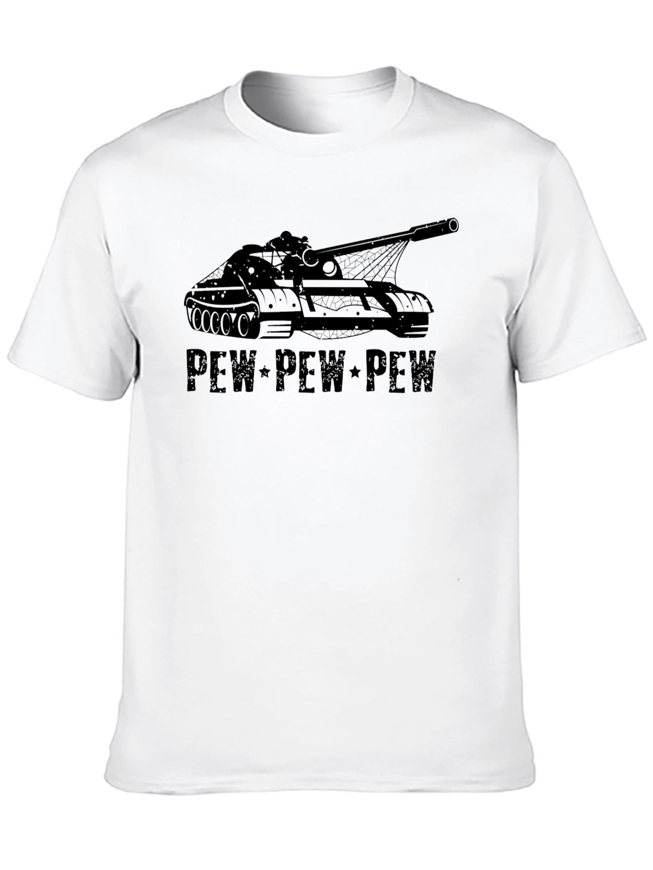 Tank Pew Pew Graphic Tee - Black
