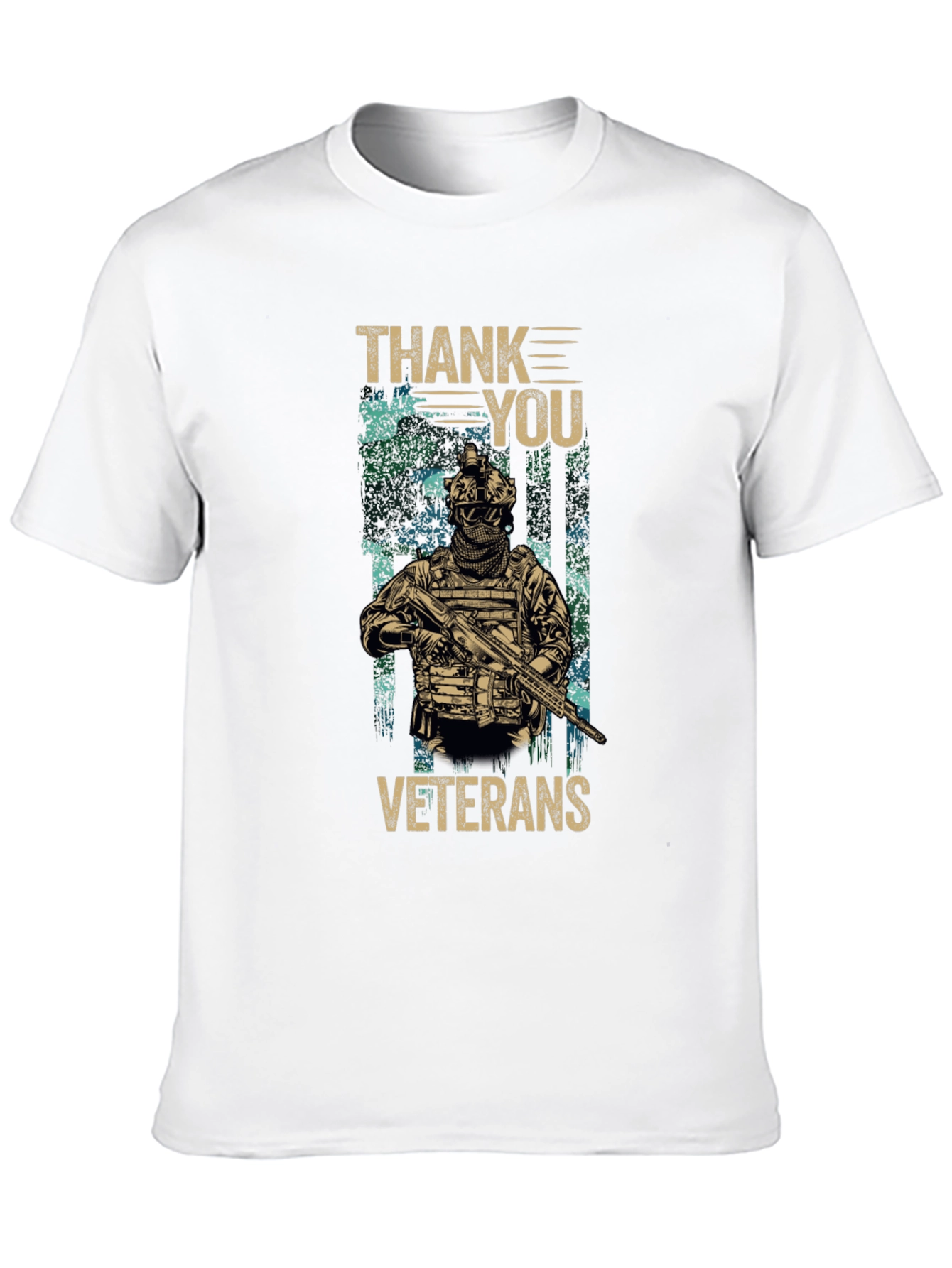 Thank You Veterans Graphic T-Shirt - Black