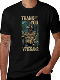 Thank You Veterans Graphic T-Shirt - Black