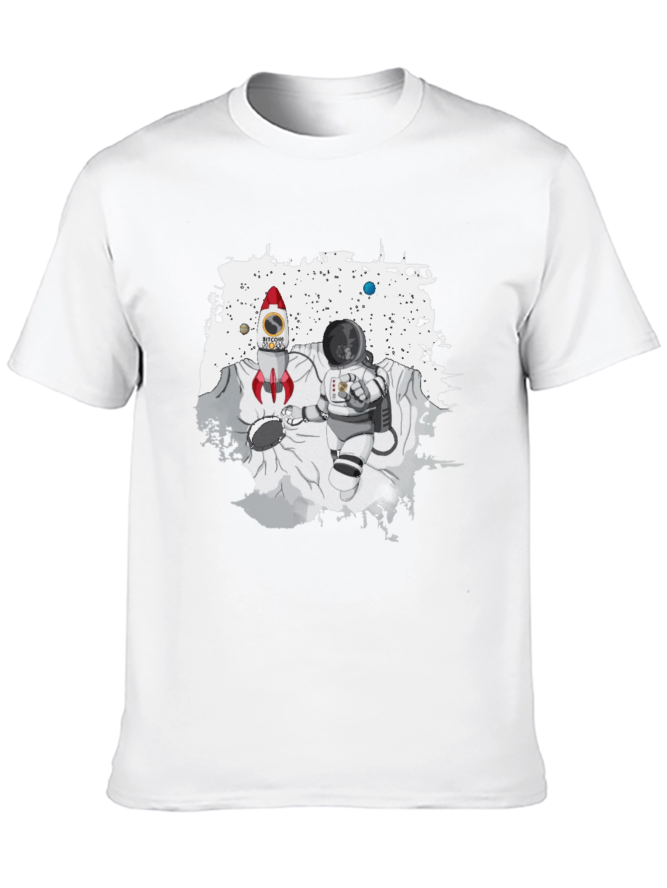 Bitcoin Rocket & Astronaut Black T-Shirt