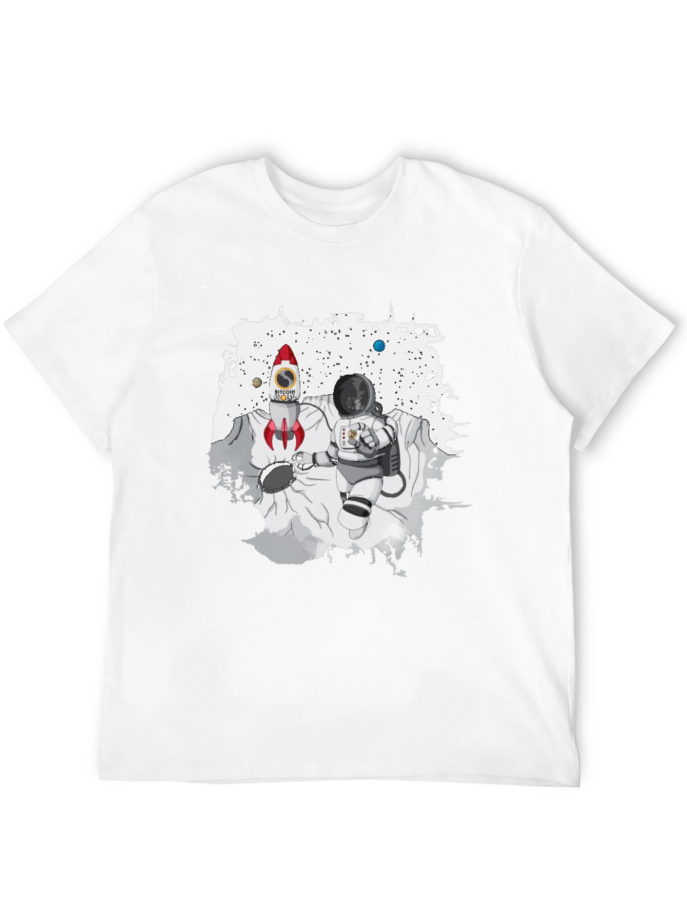 Bitcoin Rocket & Astronaut Black T-Shirt