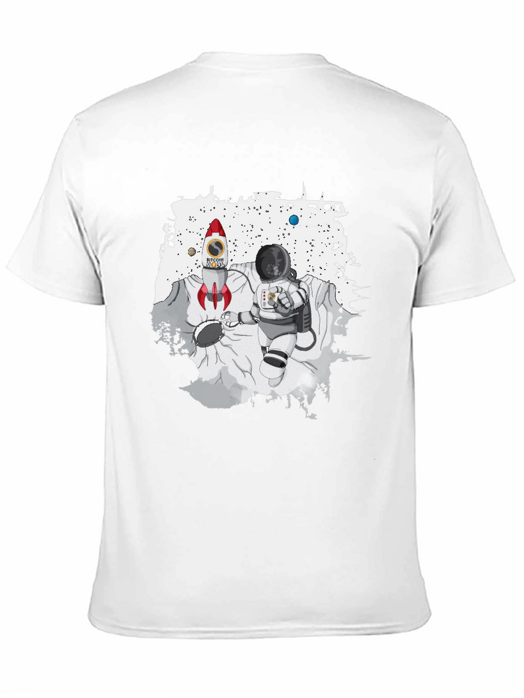 Bitcoin Rocket & Astronaut Black T-Shirt