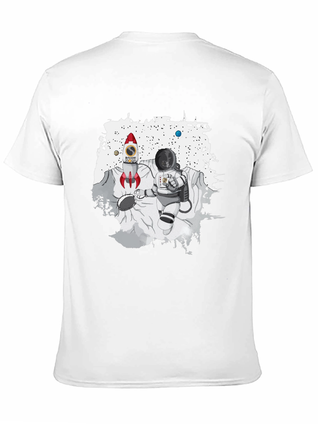 Bitcoin Rocket & Astronaut Black T-Shirt