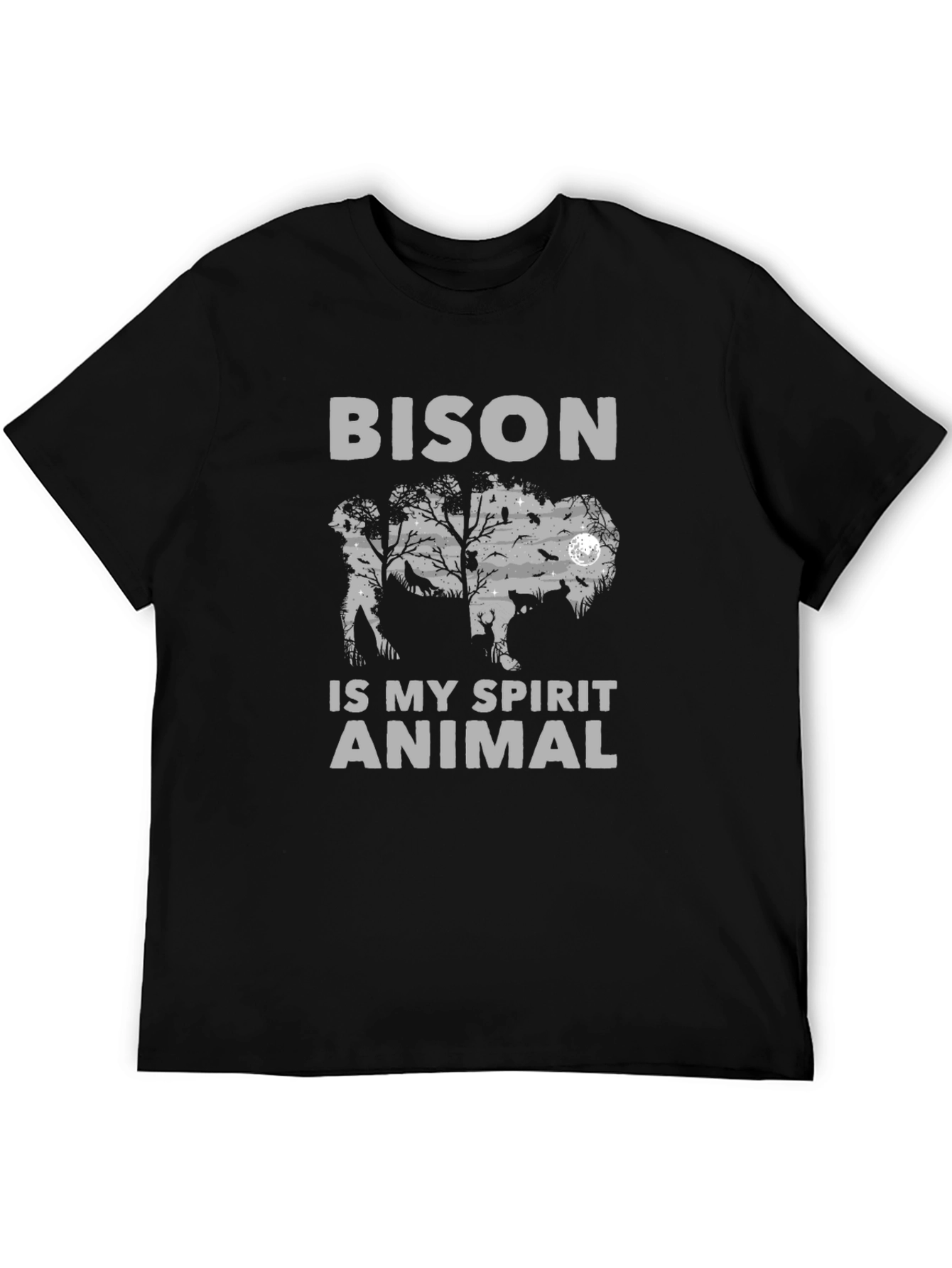 Bison Spirit Animal Graphic Tee - Soft Cotton Blend