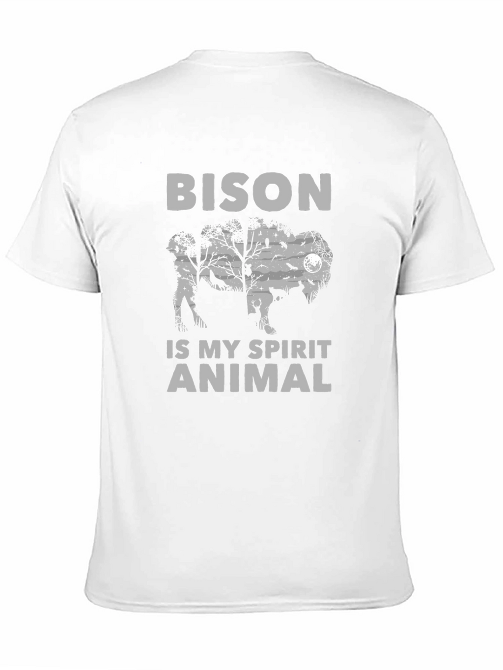 Bison Spirit Animal Graphic Tee - Soft Cotton Blend