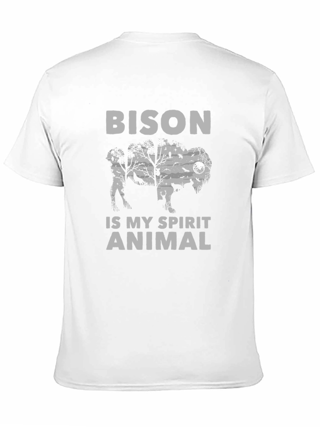 Bison Spirit Animal Graphic Tee - Soft Cotton Blend