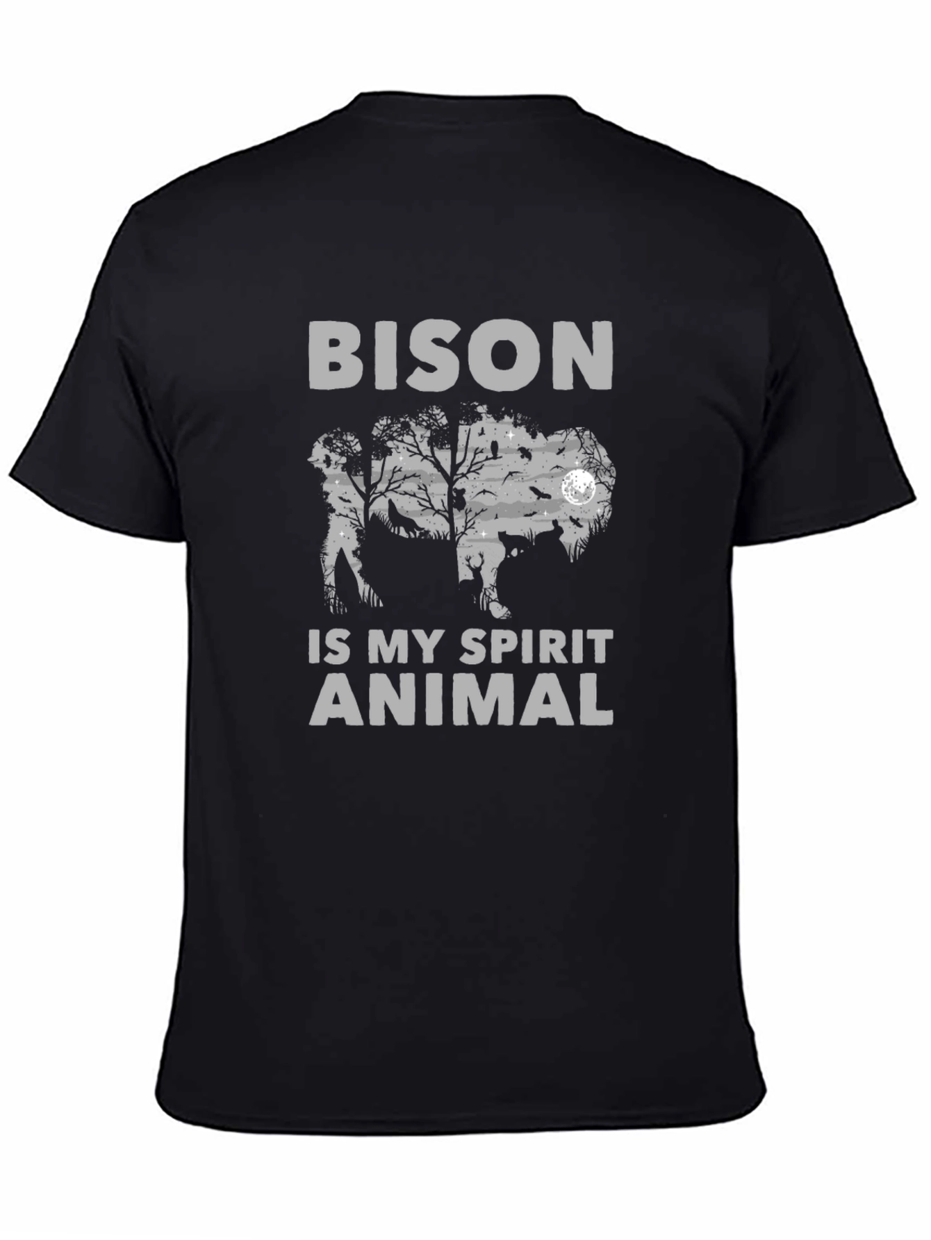 Bison Spirit Animal Graphic Tee - Soft Cotton Blend