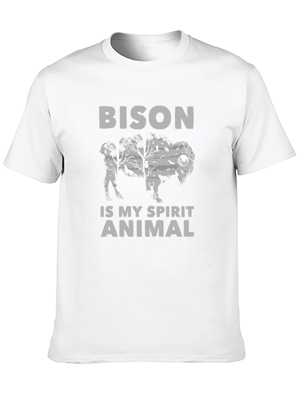 Bison Spirit Animal Graphic Tee - Soft Cotton Blend