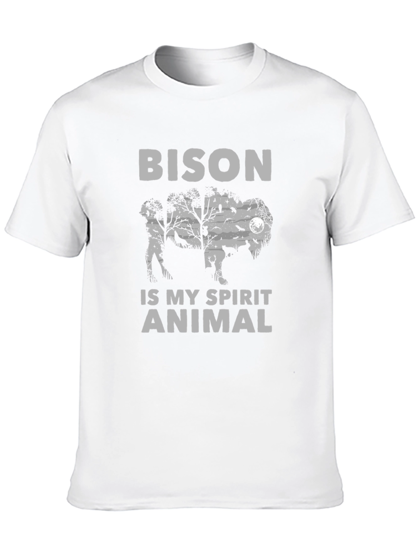 Bison Spirit Animal Graphic Tee - Soft Cotton Blend