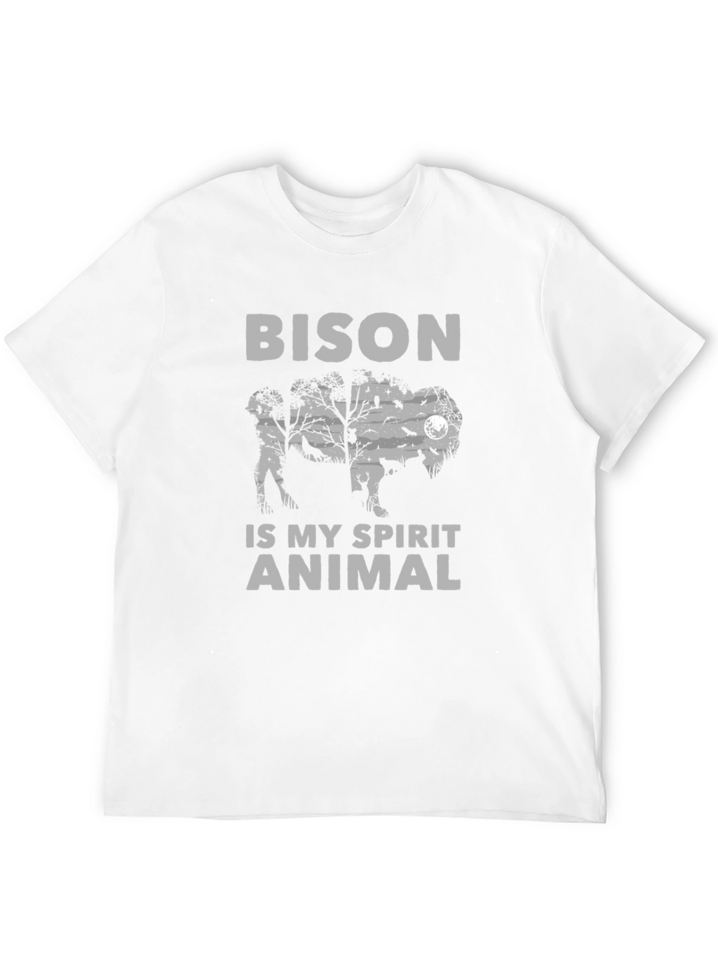 Bison Spirit Animal Graphic Tee - Soft Cotton Blend
