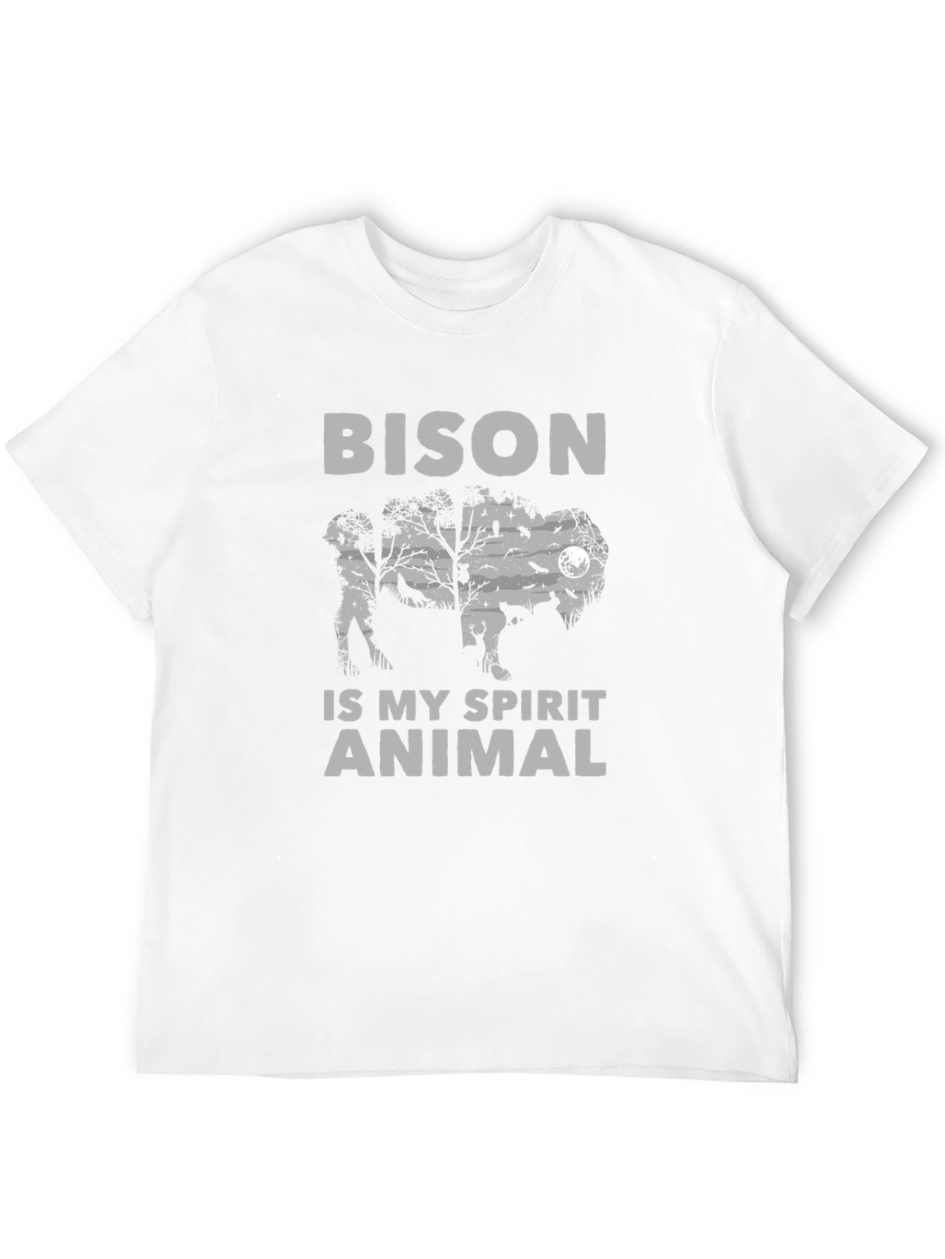 Bison Spirit Animal Graphic Tee - Soft Cotton Blend