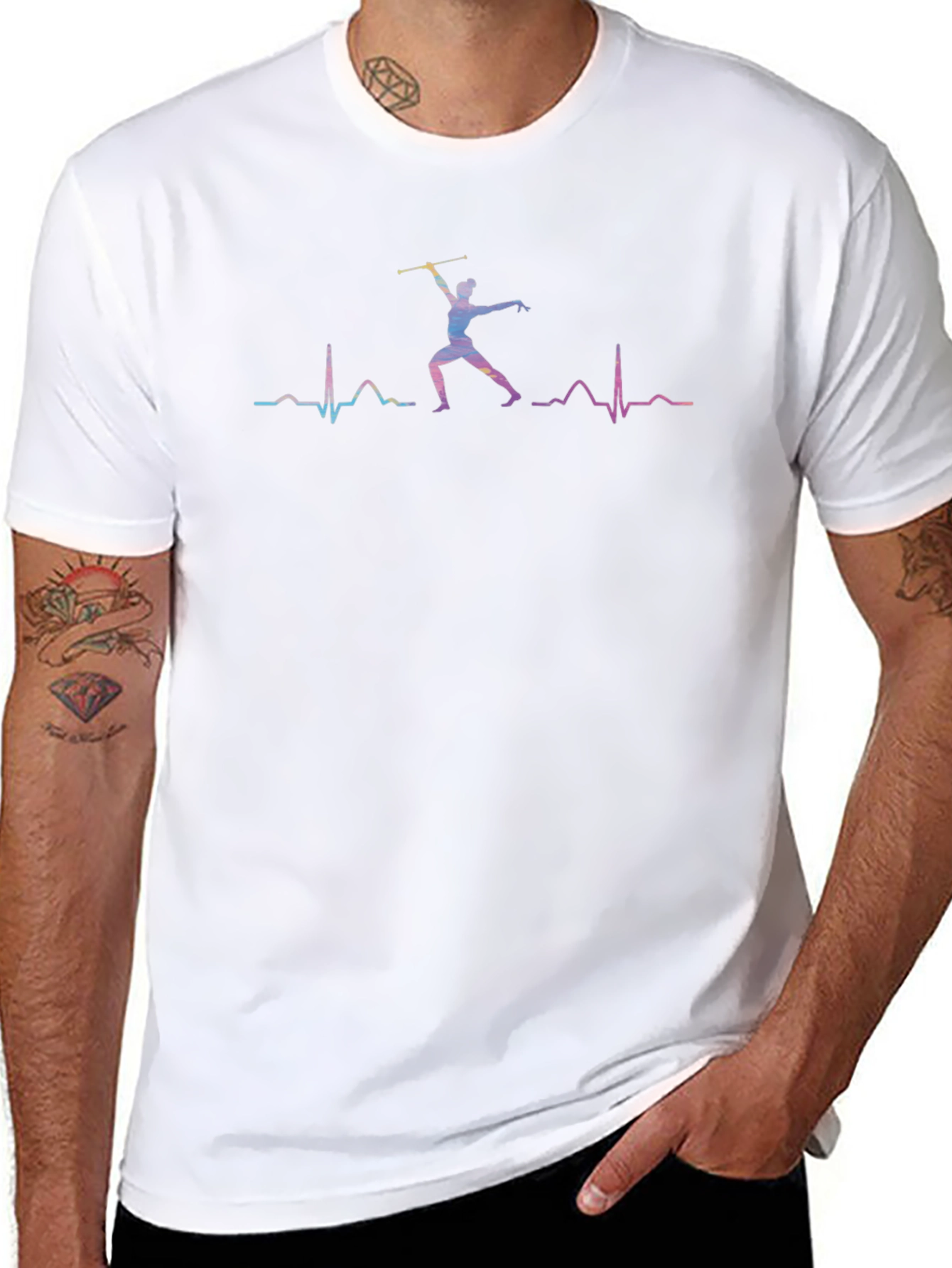 Baton Twirling Heartbeat T-Shirt