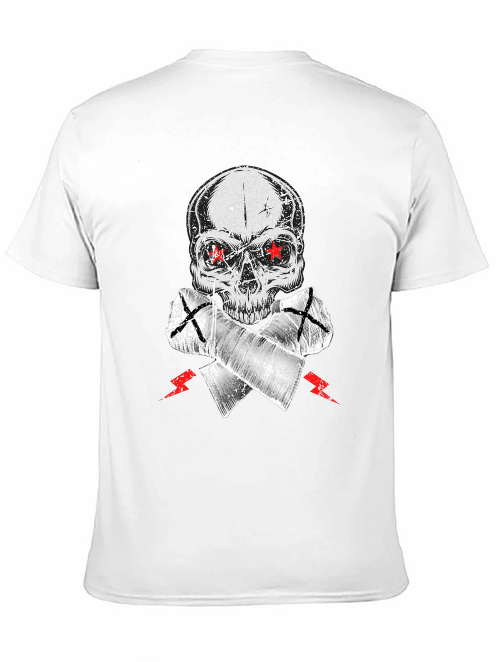 Skull Graphic Tee - Red Star Eyes